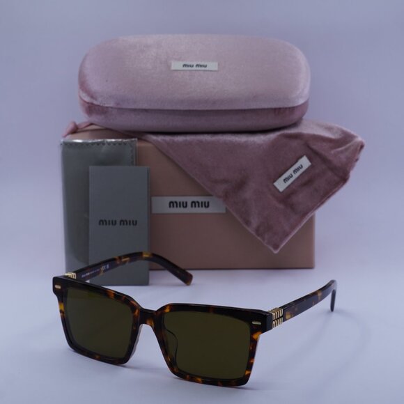 Miu Miu MU13ZSF VAU01T Sunglasses Honey Havana Rectangle Frame - Picture 10 of 10